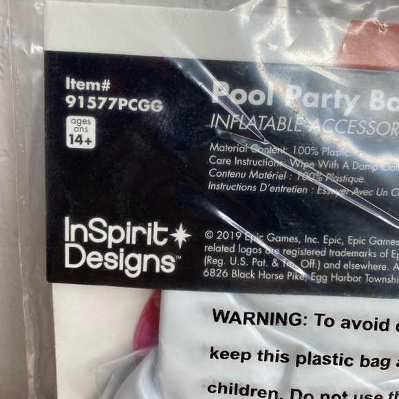 🆕Fortnite Pool Party Back Bling Inflatable Unicorn w/Straps Accessory InSpirit - Picture 7 of 7